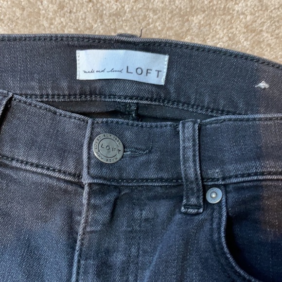 Loft Modern Skinny Black polka dot jeans size 26 - Picture 4 of 9